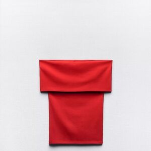 Zara Red Off-Shoulder Top